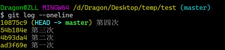 git提交历史